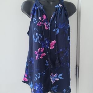 Floral Summer Tank with Tassels